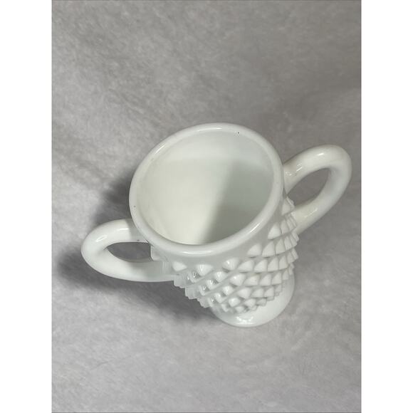 Vintage Milk Glass "Hobnail" Footed Sugar - Picture 3 of 5